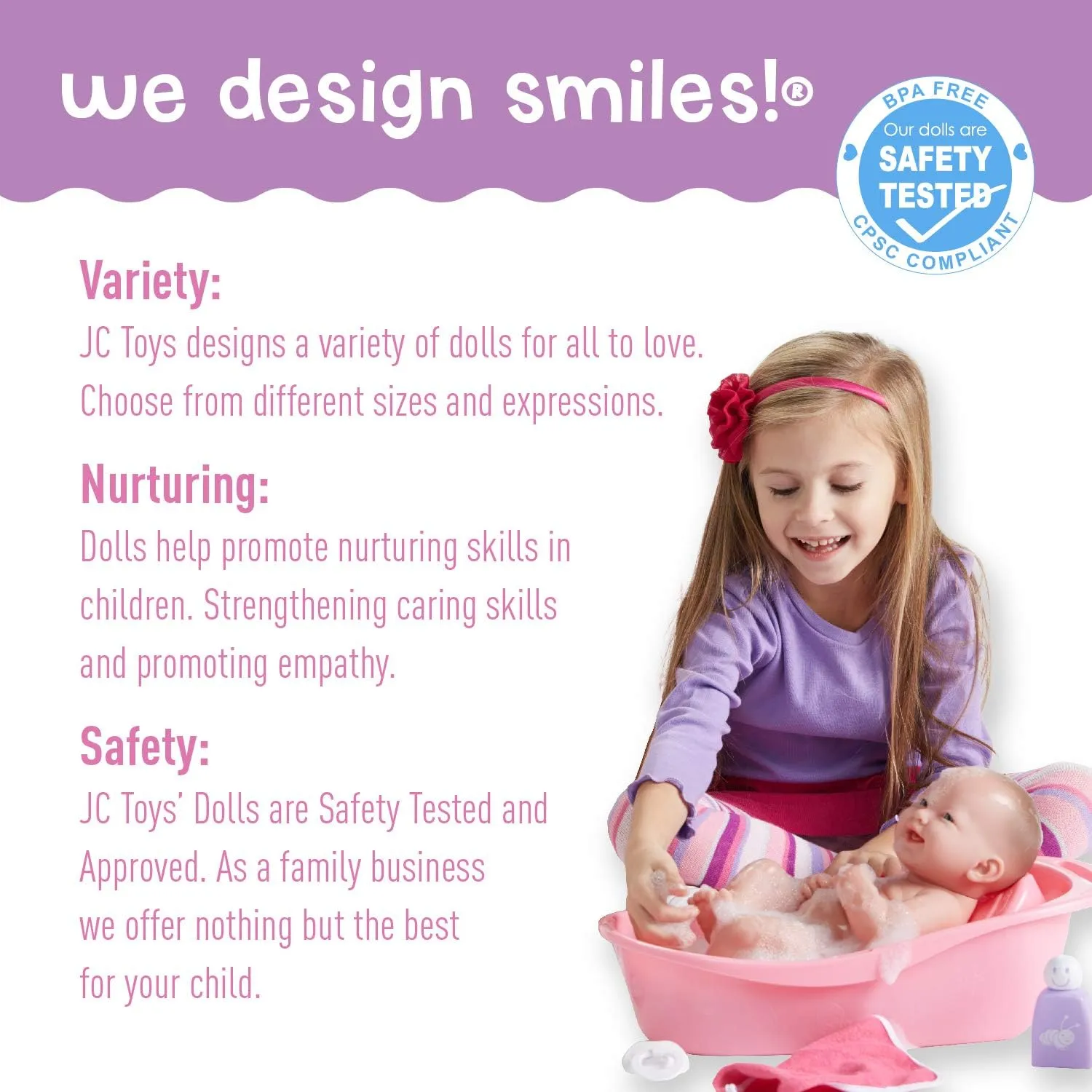 10 Piece Deluxe Diaper Bag Gift Set | Feat. 13" Realistic Smiling Baby Newborn Doll | La Newborn - JC Toys | All Vinyl | Washable | Ages 2 , Pink
