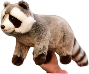 10'' Realistic Raccoon Stuffed Animal - Little Raccoon Plush, Badger Toy, Soft and Squishy, for Kids, and Collectors, Home Decor