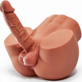 10.5 LB 2 in1 Torso Male Sex Doll with Realistic Dildo and Testis, Anal Male Masturbator with Tight Hole for Men Masturbation, Gohya Unisex Sex Toy for Couple Brown