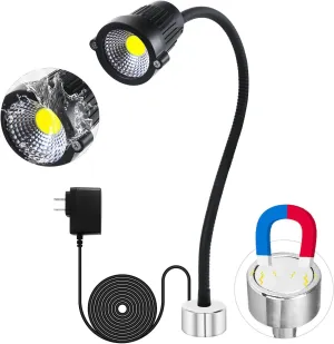 10W WangJiaTai Waterproof Magnetic Light, LED Work Light,LED Machine Light,with Flexible Gooseneck and Magnetic Base, Shop Tool Lamp for Lathe,Work Bench,Sewing Machine,Industrial Lighting,1200Lumens