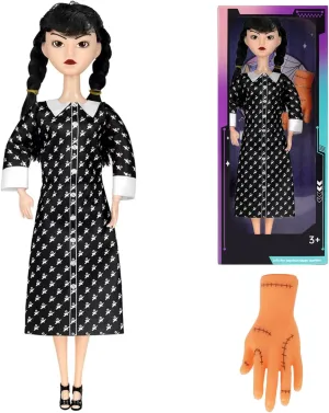 11.5 Inch Girls Dolls, Toys Long Sleeve Dots Black Hair & Black Shoe, Birthday for Girls Fans Kids