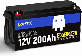 12.8V 200Ah LiFePO4 Lithium Battery 1 Pack - 15000  Cycle Life, Integrated 200A BMS, Extreme Temperature Resilience - Perfect for RV, Camping, and Home Energy Storage.