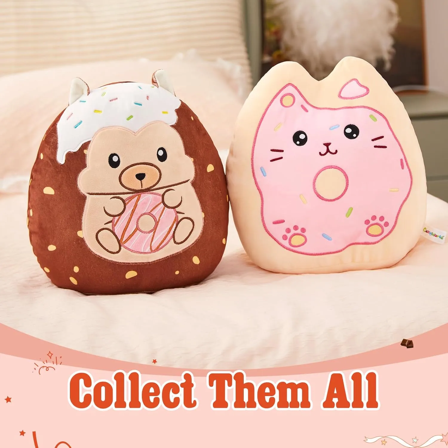 12" Hedgehog Plush Stuffed Animals Original Chocolate Candy Hedgehog Plush Pillow Cute Plushie Toy with Holiday Birthday Gift for Kids Girls Boys