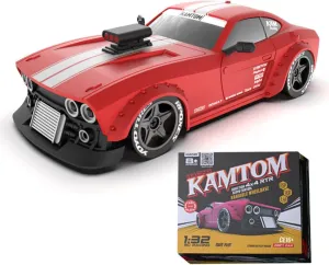 1/32 RC Cars for Adults- 2.4G 4WD Mini RC Drift Car with LED Lights, 30 Km/h Remote Control Car with USB, Customized Steering Speed Drift Car, Ideal Gift (RTR Version/Red)