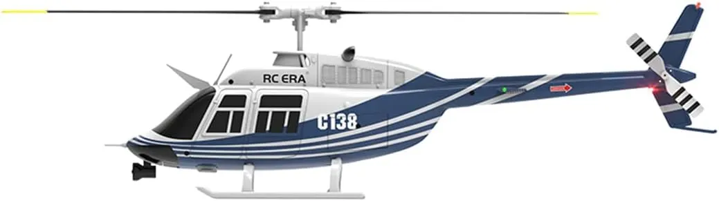 1:33 Scale Bell 206 Helicopter, C138 RC ERA Remote Control Helicopter Suitable for Adults, Six-Axis Gyroscope& Optical Flow Positioning Model Aircraft
