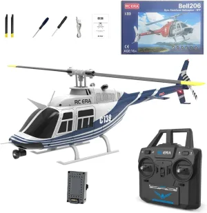 1:33 Scale Bell 206 Helicopter, C138 RC ERA Remote Control Helicopter Suitable for Adults, Six-Axis Gyroscope& Optical Flow Positioning Model Aircraft