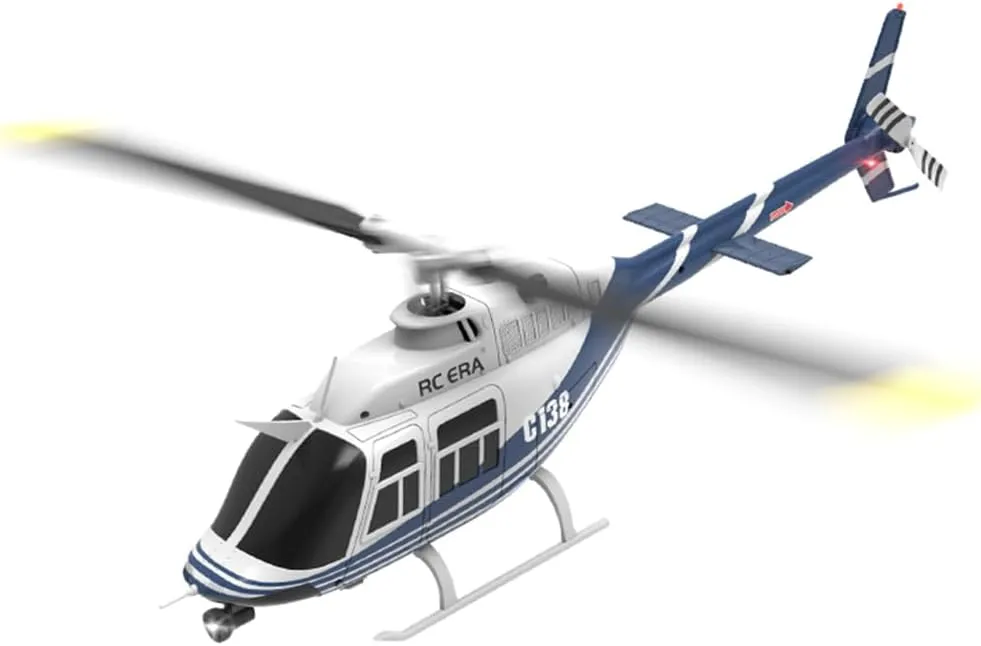 1:33 Scale Bell 206 Helicopter, C138 RC ERA Remote Control Helicopter Suitable for Adults, Six-Axis Gyroscope& Optical Flow Positioning Model Aircraft