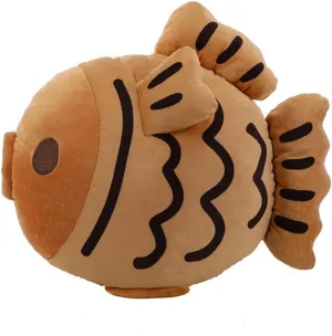 13.8 Inches Cute Taiyaki Stuffed Animal Pillow Taiyaki Fish Plush Soft Stuffed Food Snapper Bream Plushie Pillow Doll Toys Home Decor Kids Gifts