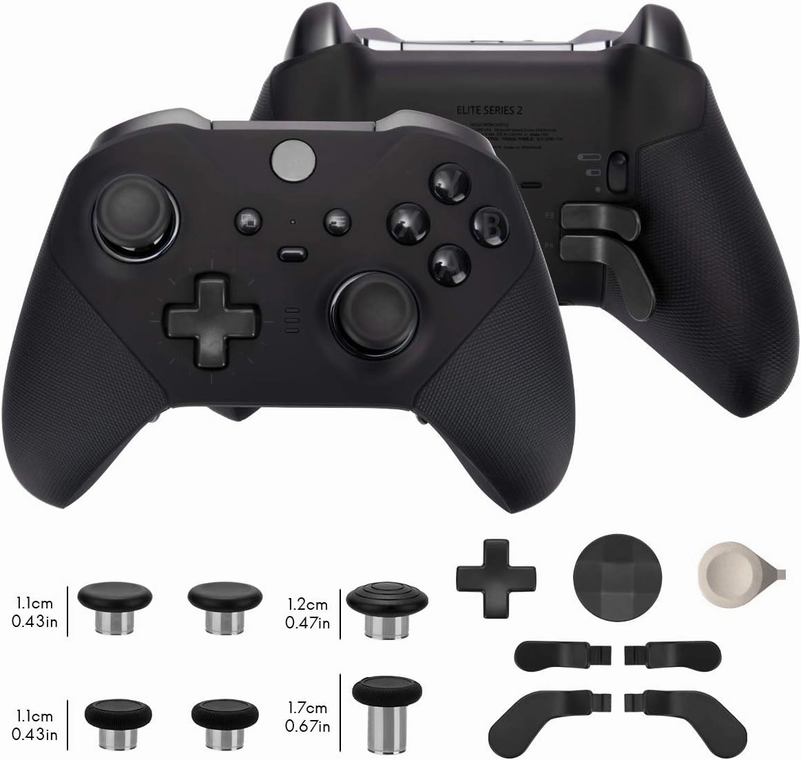 13 in 1 Metal Thumbsticks for Xbox One Elite Series 2, Elite Series 2 Controller Accessory Parts, Gaming Accessory Replacement, Metal Mod 6 Swap Joysticks, 4 Paddles, 2 D-Pads, 1 Tool