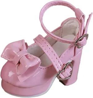 1/4 Scale Female Doll Shoes for Female Action Figure Realistic Fashion with Cute Heart Buckle Doll Accessories Miniature, Pink