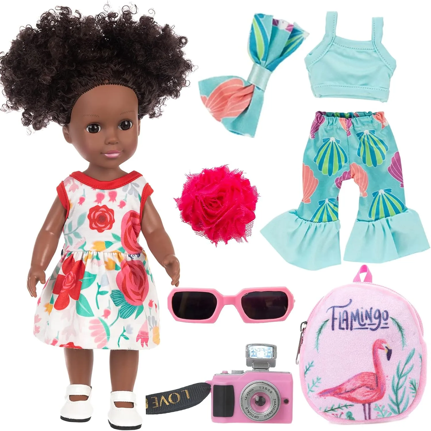 14.5 Inch Black Dolls and Black Baby Doll Clothes Accessories