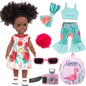 14.5 Inch Black Dolls and Black Baby Doll Clothes Accessories