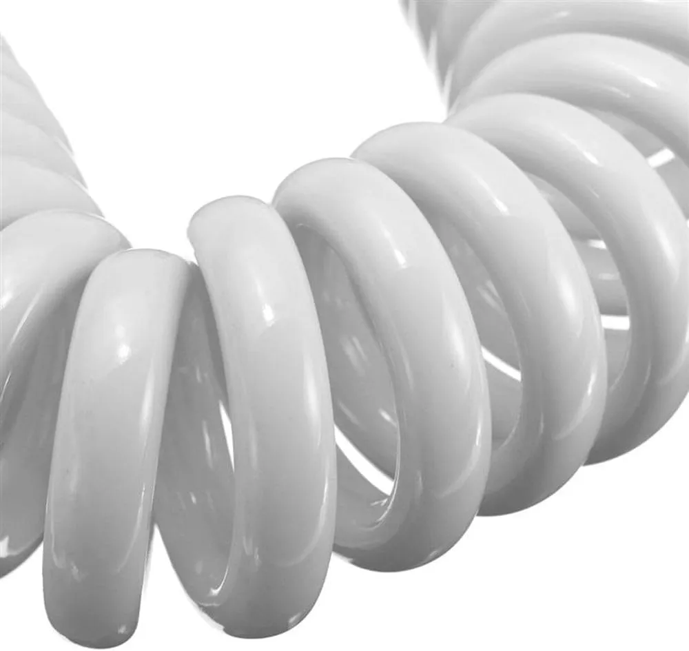1.5/2/3m Flexible Anti-wrap Telephone Line Style Bath Sprayer Connect Pipe Spring Shower Hose Toilet Bidet Water Plumbing,Grey,2 meters