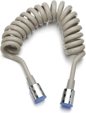 1.5/2/3m Flexible Anti-wrap Telephone Line Style Bath Sprayer Connect Pipe Spring Shower Hose Toilet Bidet Water Plumbing,Grey,2 meters