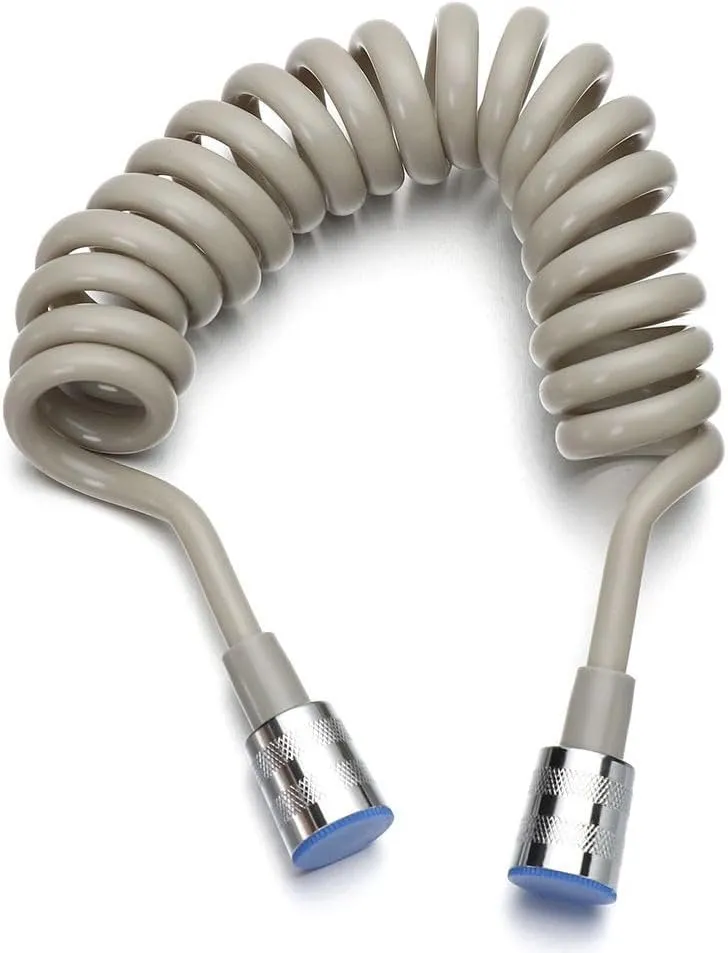 1.5/2/3m Flexible Anti-wrap Telephone Line Style Bath Sprayer Connect Pipe Spring Shower Hose Toilet Bidet Water Plumbing,Grey,2 meters