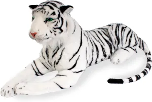 15.5" Tiger Stuffed Animal - Cute Tiger Plush Toy, Realistic Stuffed Animal, White Tiger, 23.5" Long
