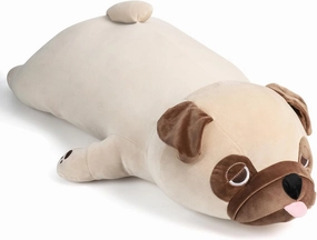 15" Weighted Pug Stuffed Animals – Small Weighted Pug Pillow Toy for Kids & Adults, Soft and Huggable French Bulldog Plush Gift for Boys & Girls – 1.5 lbs Cute Stuffed Dog Toys