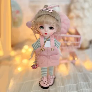16cm BJD Doll 1/8 1/12 Mini SD Dolls Ball Jointed Doll DIY Toys with Full Set Clothes Shoes Wig Makeup,Best Gift for Girls (19#)