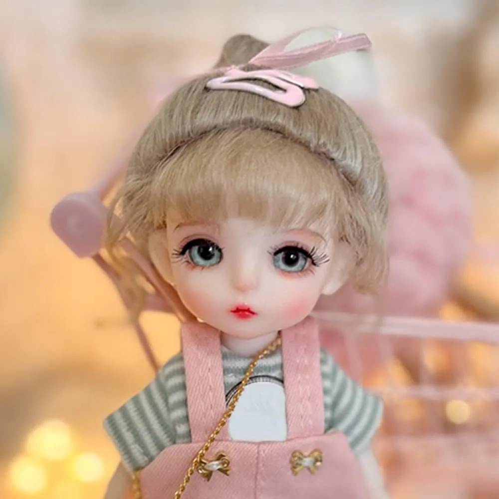 16cm BJD Doll 1/8 1/12 Mini SD Dolls Ball Jointed Doll DIY Toys with Full Set Clothes Shoes Wig Makeup,Best Gift for Girls (19#)