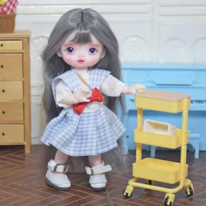 16cm BJD Doll 1/8 1/12 Mini SD Dolls Ball Jointed Doll DIY Toys with Full Set Clothes Shoes Wig Makeup,Best Gift for Girls (4#)