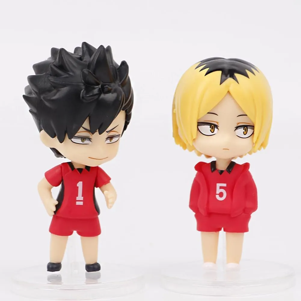 16PCS/Set Shoyo Figure Tobio Kageyama Cake Topper Ornament, Mini Anime Figure Statue Kozume Kenma Action Figure Desktop Decoration Party Supplies Gifts for Fans