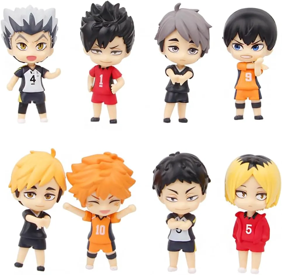 16PCS/Set Shoyo Figure Tobio Kageyama Cake Topper Ornament, Mini Anime Figure Statue Kozume Kenma Action Figure Desktop Decoration Party Supplies Gifts for Fans