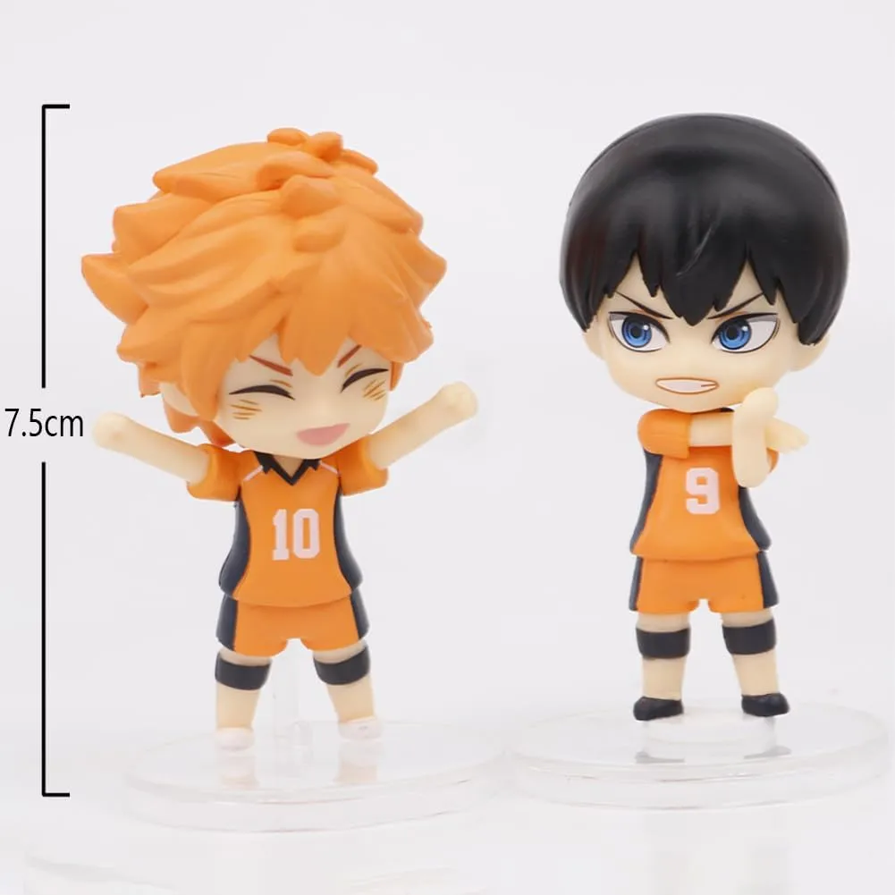 16PCS/Set Shoyo Figure Tobio Kageyama Cake Topper Ornament, Mini Anime Figure Statue Kozume Kenma Action Figure Desktop Decoration Party Supplies Gifts for Fans
