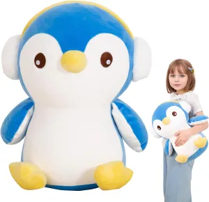 16" Cute Big Penguin Blue Plush Cushions, Large Blue Penguin Plushies Toys,Stuffed Animals Penguins Gift for Girls, Boy, Lovers, Valentine's Day, Birthdays