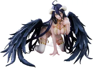 1/7 Scale Albedo Figure Kneeling Pose Albedo Statue Anime Action Figure Model Sculpture Handmade Collectible Desktop Decoration