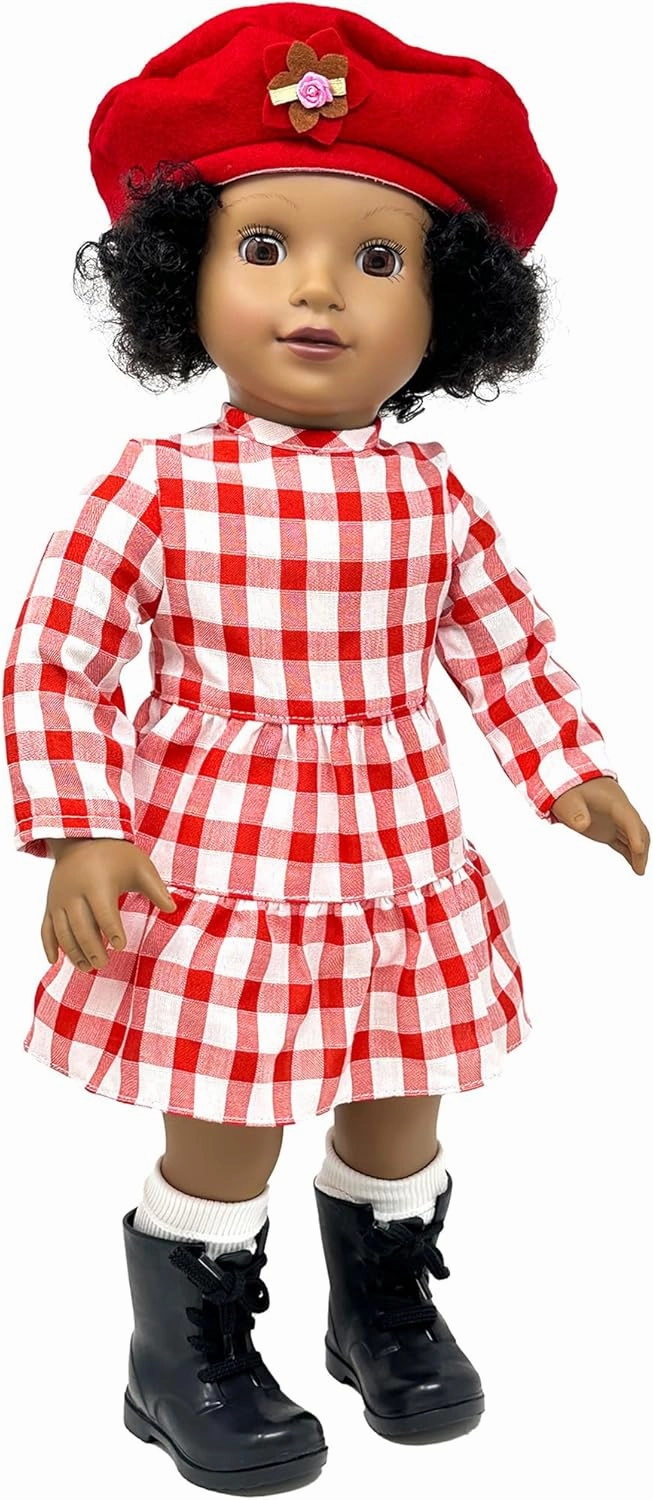 18 Inch Dolls with Soft Hair and Accessories – Soft Body 18 inch Doll with Sleeping Eyes, Poseable Vinyl Arms & Legs, Dress Outfit – Cute 18" Doll Set for Girls - Original 18" Doll