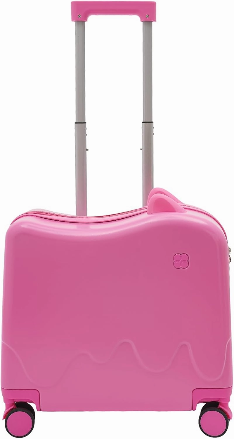 18In Ride on Suitcase, Kids' Luggage with Spinner Wheels, Cute Hardside Suitcase for Short Trips & Study Tours