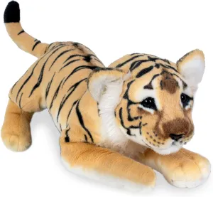 19" Tiger Stuffed Animal - Cute Tiger Cub Plush Toy, Realistic Stuffed Animal, Brown Tiger Cub, 19" Long