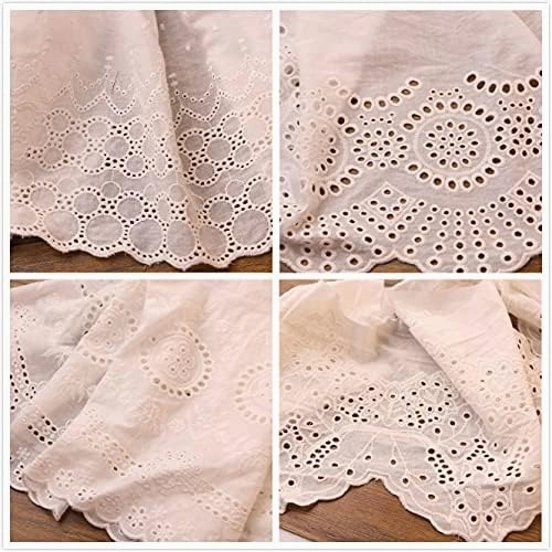 1 Yards 24-33cm White Embroidered Cotton lace Sewing Accessories Craft Handmade for Clothing Bag Wedding Decoration lace 444