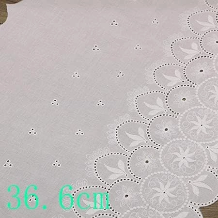 1 Yards 24-33cm White Embroidered Cotton lace Sewing Accessories Craft Handmade for Clothing Bag Wedding Decoration lace 444