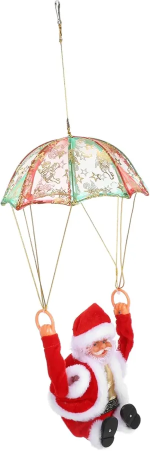1pc Electric Santa Claus Toy Musical Parachute Holiday Decor for Christmas Celebrations Fun for Boys and Girls Festive Atmosphere Quality Interactive Plaything