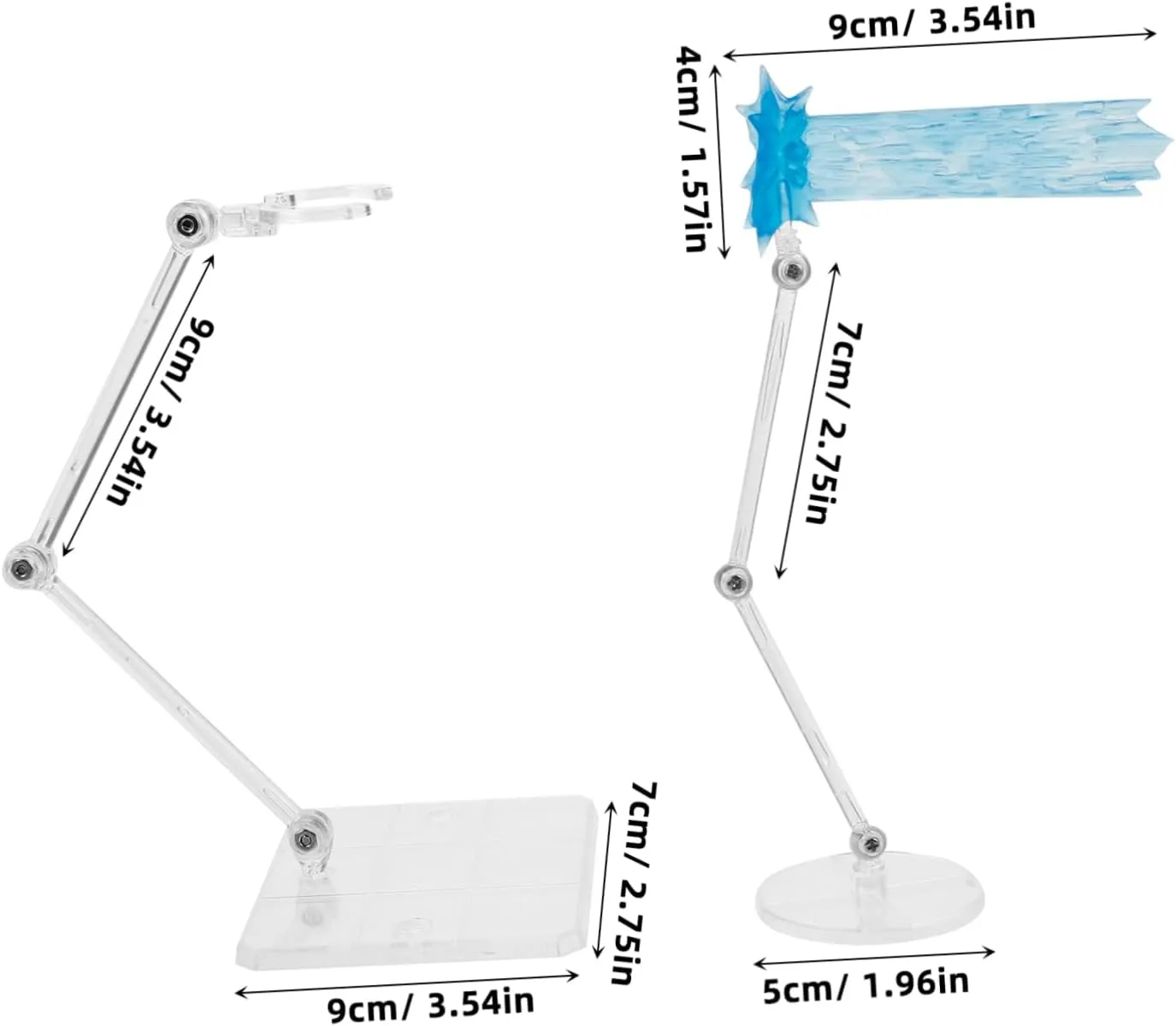 1set Action Figure Display Stand with Effect for Models and Dolls Transparent Plastic Rack for Tabletop Doll Support Minimalist Design for Home and Shop Use