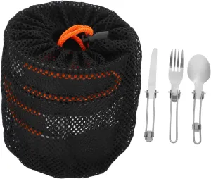 1set Outdoor Portable Cooker for People Lightweight Camping Cooking Tools Cutlery Non-Stick Cookware for Picnics Hiking and Outdoor Activities Orange