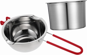 1set Stainless Steel Melting Pot Material Double Boiler for Cheese Butter and Candy Pot Handle for Baking and Picnics