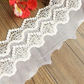 1Yards 15cm Milk White Embroidered Cotton lace Sewing Accessories Craft Handmade for Clothing Bag Wedding Decoration lace 696