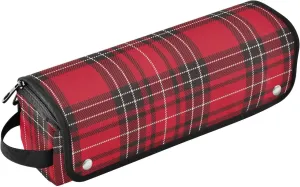 2-in-1 Curling Iron Travel Case with Heat Resistant Mat Waterproof Curling Iron Travel Case for Curling Iron Straightener Flat Hair Dryer, Classical Checkered Red Black Women Essentials