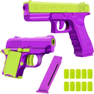 2 Pack Shell Ejecting Toy Gun Stress Reducing Toys for Autism 1911 3D Printed Fidget Pistol Toy Gun but Can't be Fired for Girls Boys Adults Great Gifts