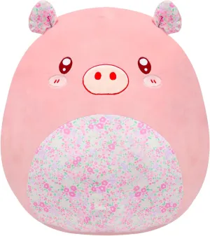 20-Inch Large Pig Plush Pillow with Floral Belly Jumbo Cute Throw Pillow Soft Plush Toy Giant Hugging Stuffed Animal Birthday for Kids Adults