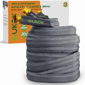 2025 Upgraded 50FT Non-Expanding Garden Hose, Ultra-Light & Flexible Water Hose - Burst-Resistant, Kink-Free, High-Pressure, All-Weather Use for Lawns, Gardens, and Outdoor Cleaning