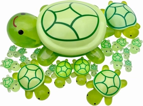 20 Pcs Turtle Family Resin Ornament Sea Turtle Models Statues Tortoise Decor Accessories Miniature Animal Decoration for Fairy Garden Micro Landscape Fish Tank Plant Bonsai Dollhouse (Green)