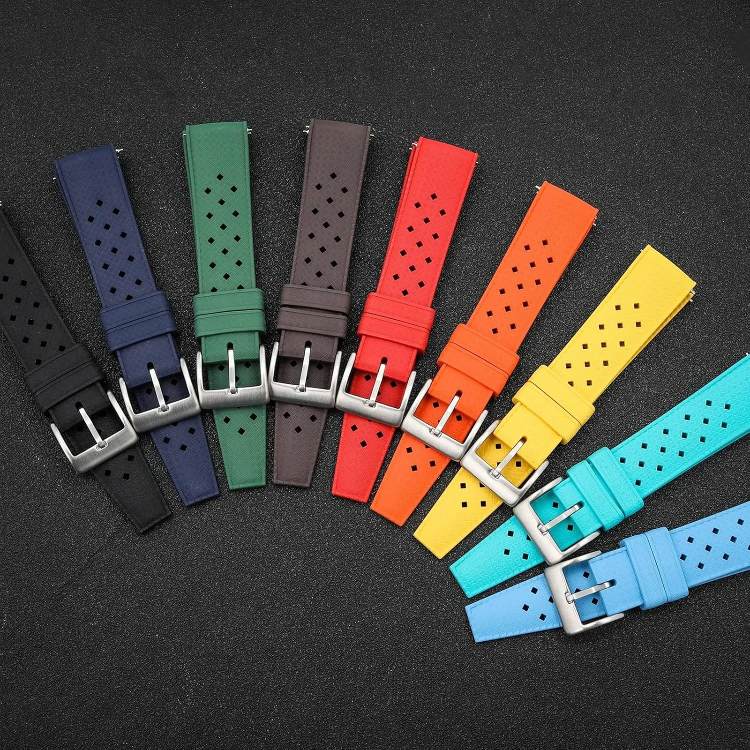 20mm 22mm Rubber Watchband Fast Release Soft Comfortable Universal Rubber Watch Strap Diving