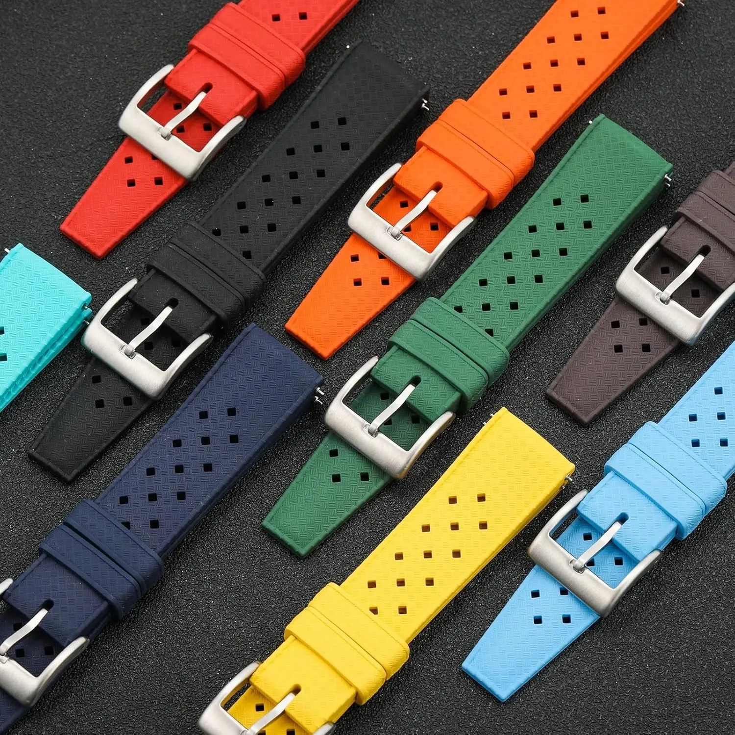 20mm 22mm Rubber Watchband Fast Release Soft Comfortable Universal Rubber Watch Strap Diving