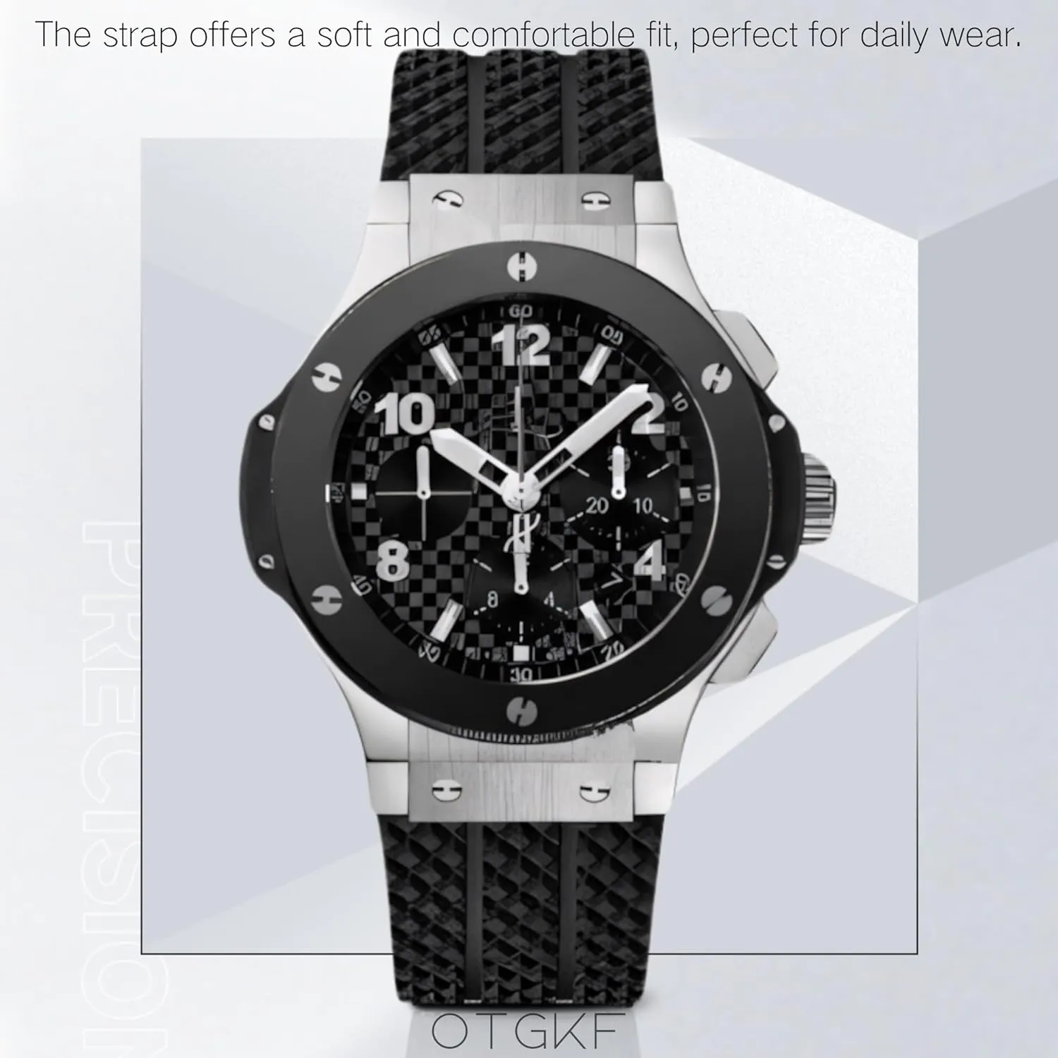 25mm 19mm 22mm Silicone Watch Strap for Hublot Big Bang-Structured Rubber with Replacement Band Tool