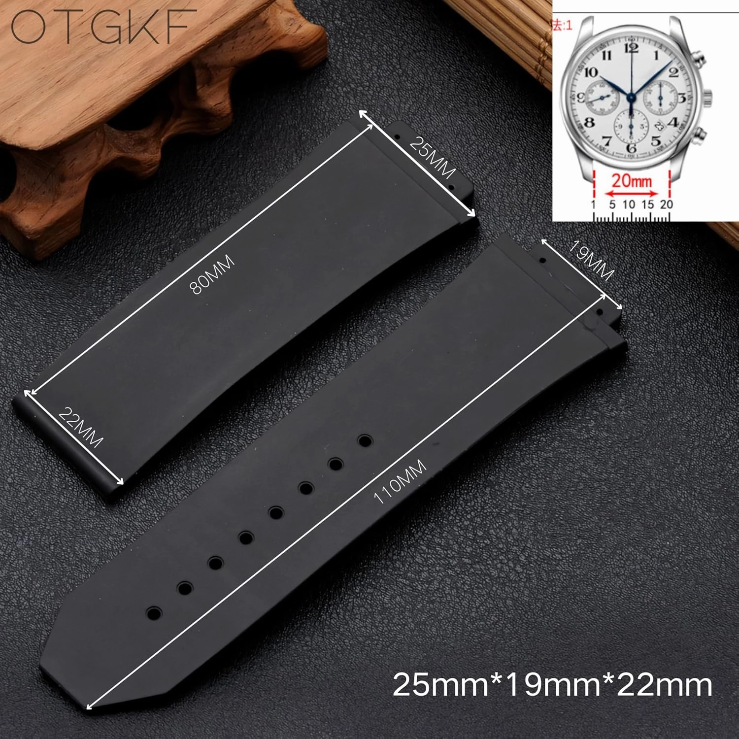 25mm 19mm 22mm Watch Band for Hublot Big Bang-Lined Rubber Strap with Replacement Band Tool
