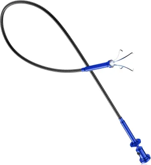 28.34in Grabber Tool Magnetic Four-Claw Picker, Bendable Hose Reacher Pickup Sweeper with LED Light Battery, Flexible Long Handy Reaching Assist Tool for Litter Pick/Home Sink/Drain, Blue