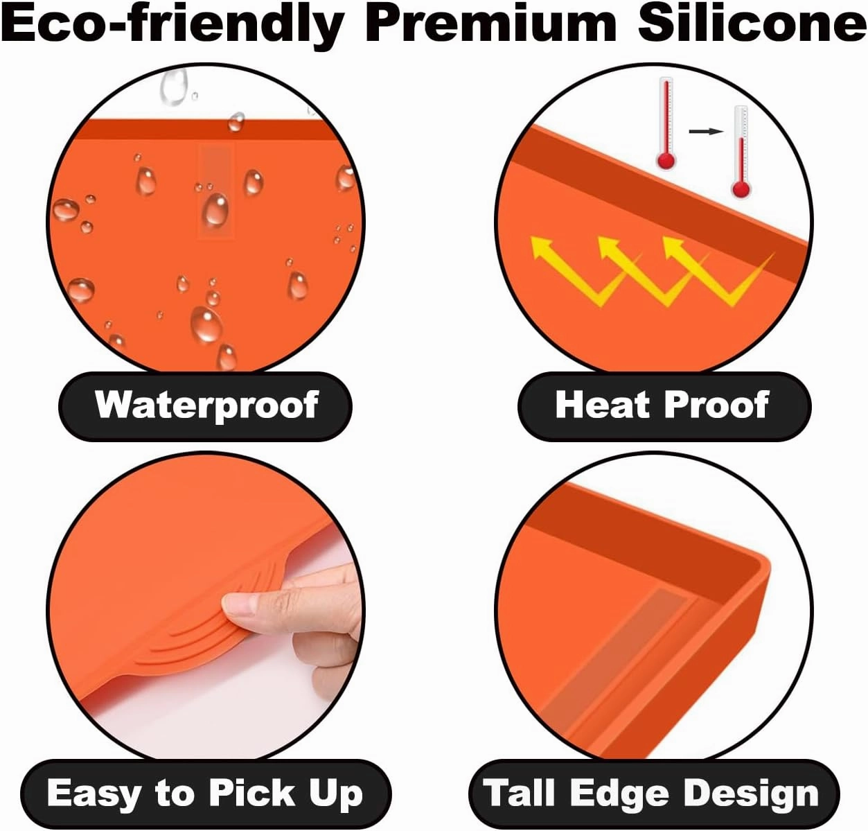 28” Silicone Griddle Mat for Blackstone | Food Grade Silicone Grill Mat | Protect the Top Surface from Insects by Magnetic Blackstone Silicone Griddle Cover in Orange Color with Silicone Utensil Rest